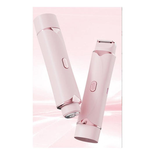 Akunbem Bikini Trimmer for Women, Electric Shaver and Razor Rechargeable 2-in-1 Body and Facial Epilator, Dual Heads for Painless Trimming of Pubic Hair, Face, Underarms and Legs, lPX7 Waterproof.